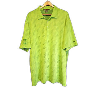 Nike Tiger Woods Collection Golf Polo Mens XL Lime Green Old Course St Andrews